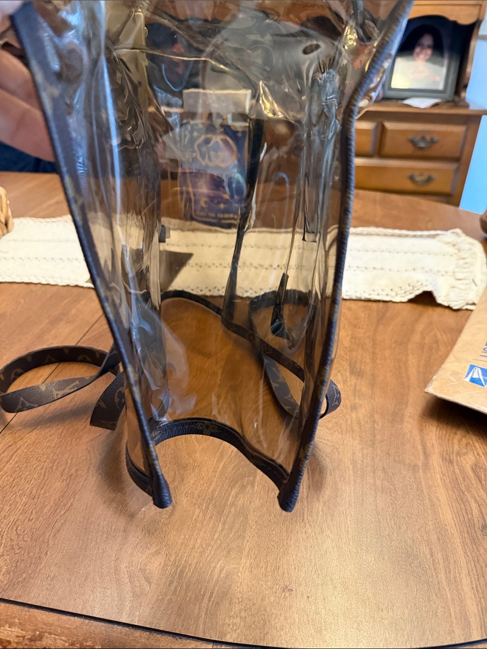 Louis Vuitton Transparent Brown PVC Tote with Dark Brown Trim - Picture 11 of 11